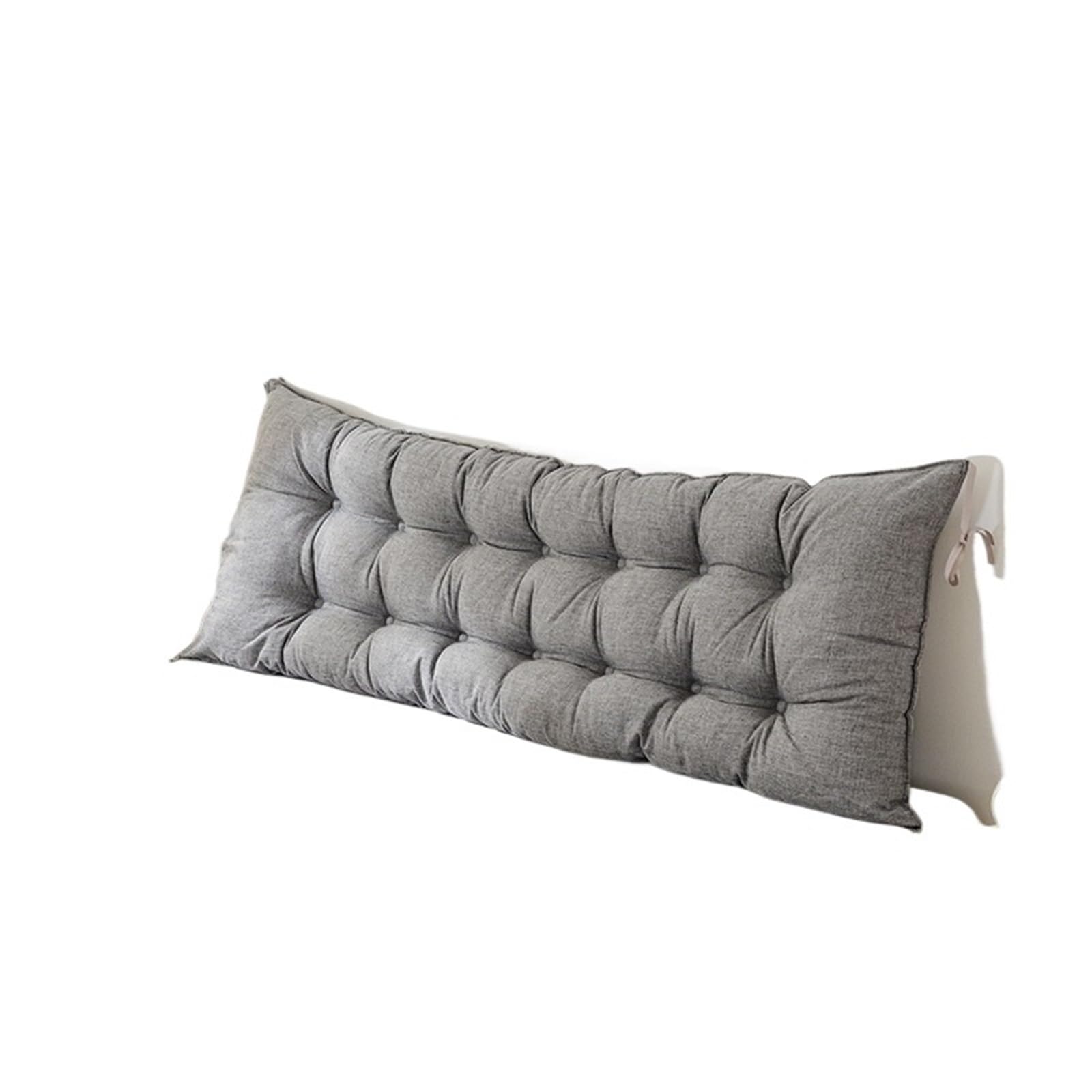 GSXLZ Headboard Pillow Rectangular Headboard Reading Body Pillow Chair Bedside Lumbar Chair reading pillow Wedge Backrest Pillow Household Decor(Waterproof gray,120x50cm)