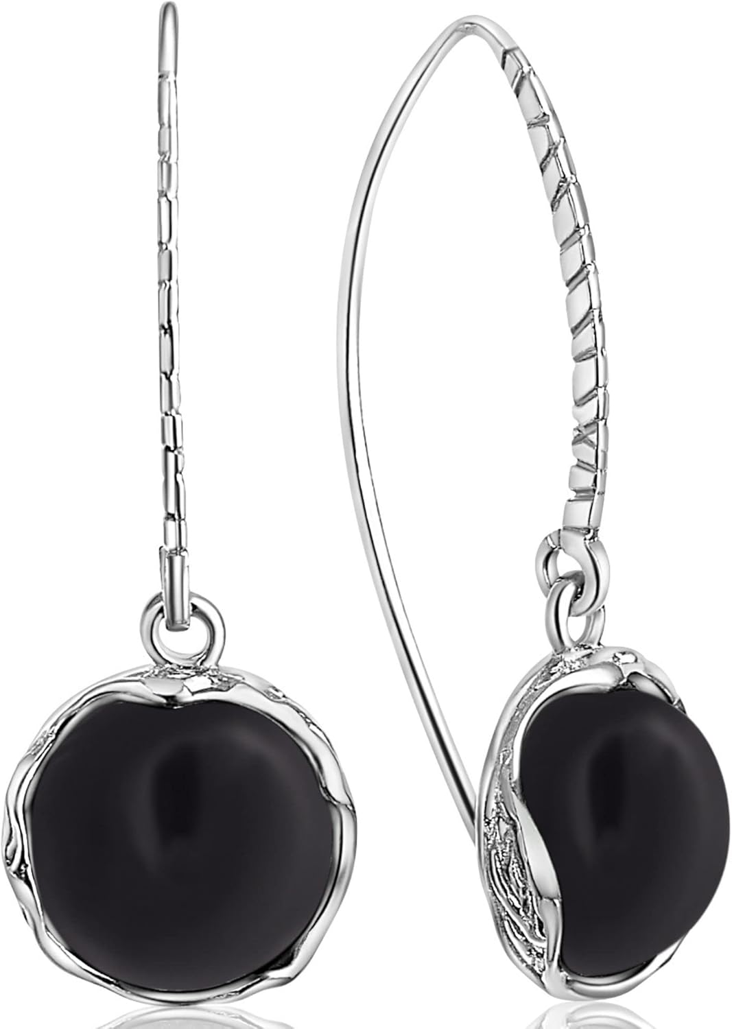 925 Sterling Silver Gemstone Earrings for Women - Silver Drop Earrings for Women - Formal Earrings for Women Silver - Birthstone Jewelry for Women - Sterling Silver Gemstone Earrings