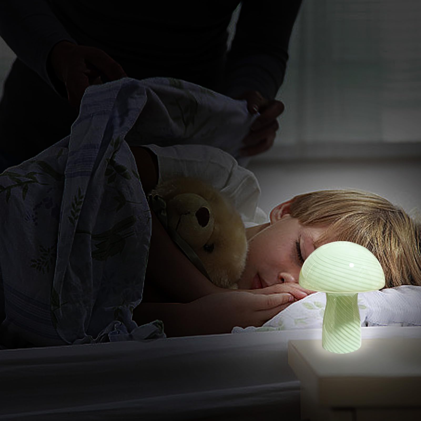 Generico Luce notturna a fungo - Lampada da tavolo a LED regolabile