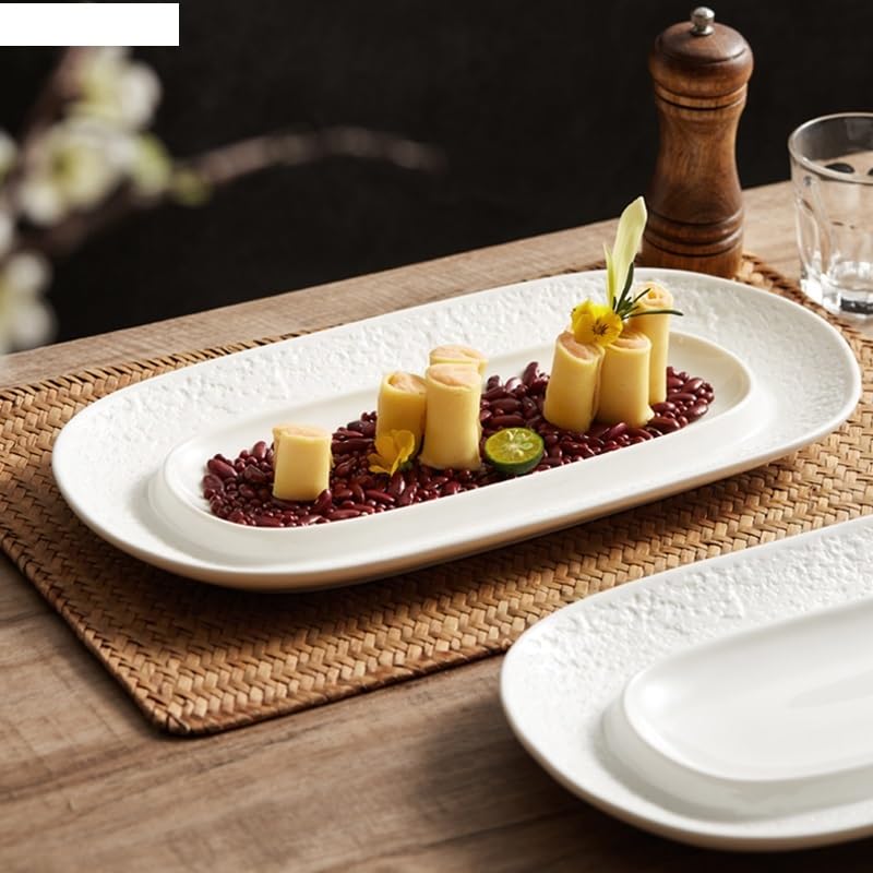 Dessert Plate Assiettes à Sushi Sashimi en céramique Steak de pâtes Plat Cuisson Vaisselle Ovale créative for Restaurant Plats Dessert for collations Vaisselle