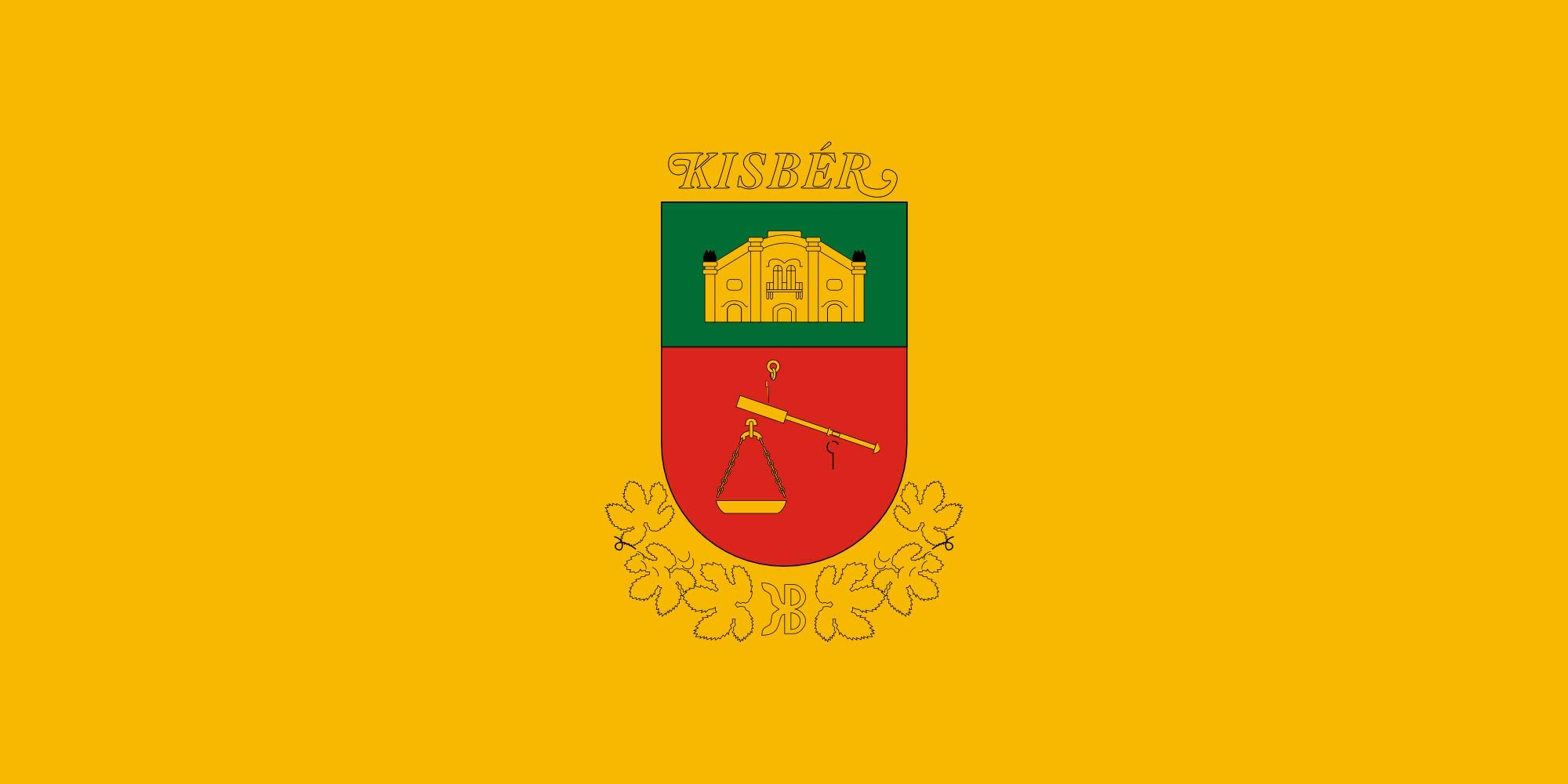 Drapeau Large Kisbér | Grand drapeau paysage de 1.35m² pour mât extérieur