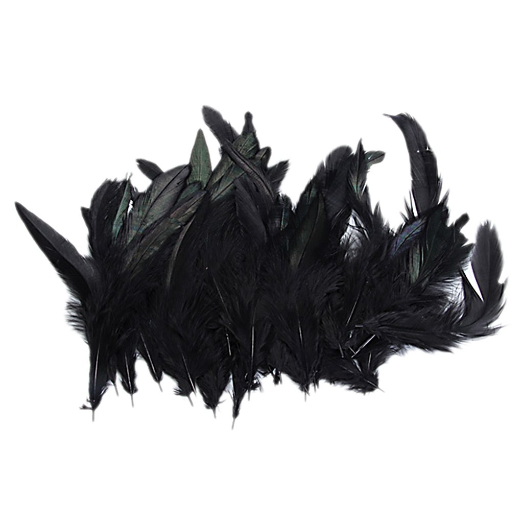 Dyed Rooster Cock Feather for Costumes/Hats/Decoration- Black