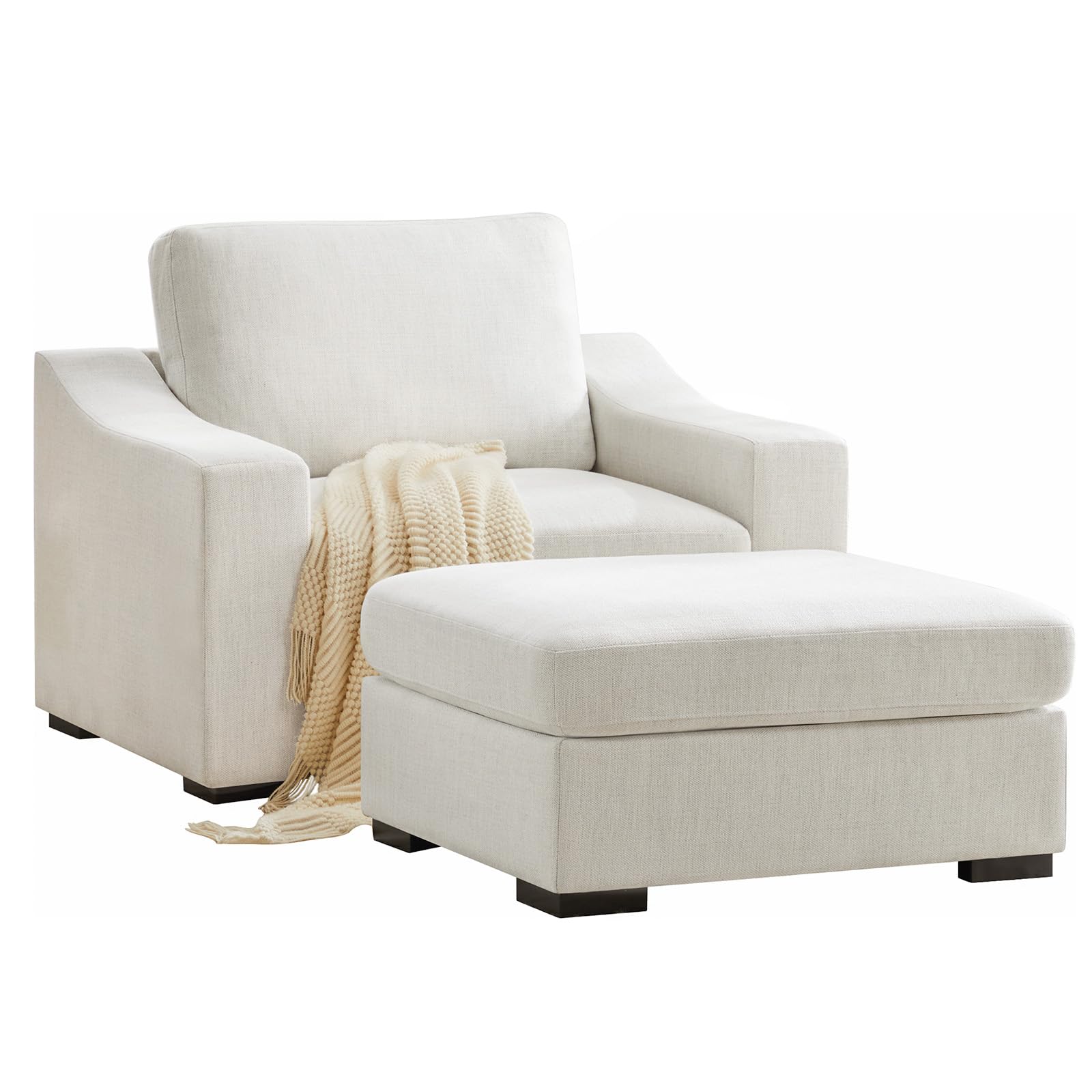 ELUCHANG Oversized Single Sofa with Ottoman