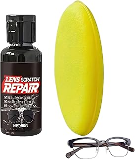 メガネ用 傷除去クリーム - 50g レンズ修復ワックス スポンジ付き,眼鏡レンズ傷除去剤 | スマートフォン・フロントガラス・窓・車スクリーン・カメラ・時計用