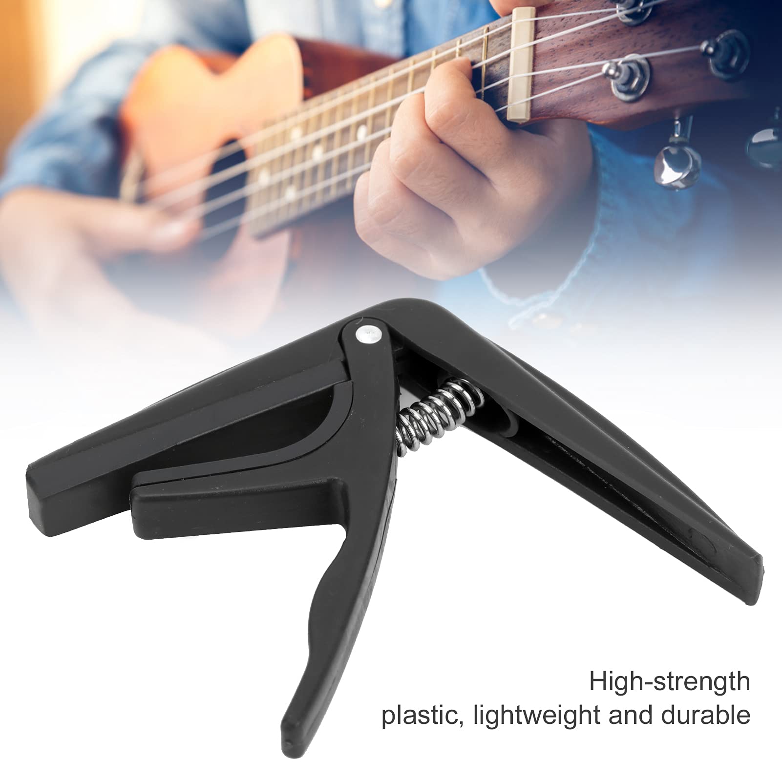 Ukulele Capo, 4-strunowe kapo gitarowe Szybka wymiana na instrument strunowy(czarny)