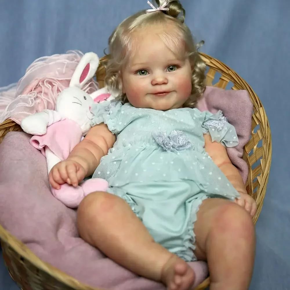 RXDOLL Reborn Baby Dolls silikonowe lalki na całe ciało, dziewczyna, 50 cm, prawdziwe lalki, które wyglądają prawdziwie uśmiechnięta, noworodek, anatomicznie poprawna, zabawka, prezent dla dzieci w