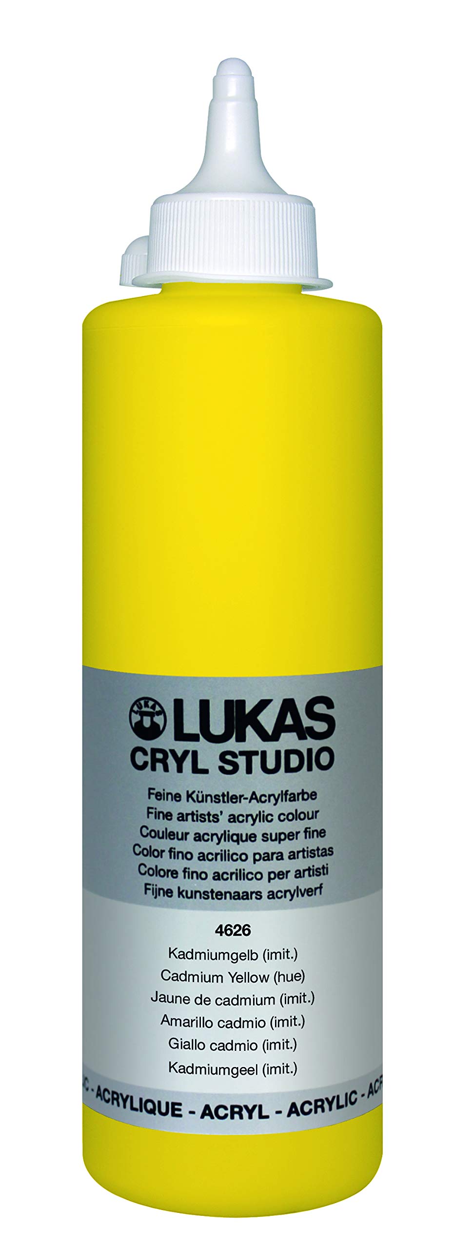 Lukas Cryl Studio Acrylic Paint High Quality Pigment 500ml Cadmium Yellow Light