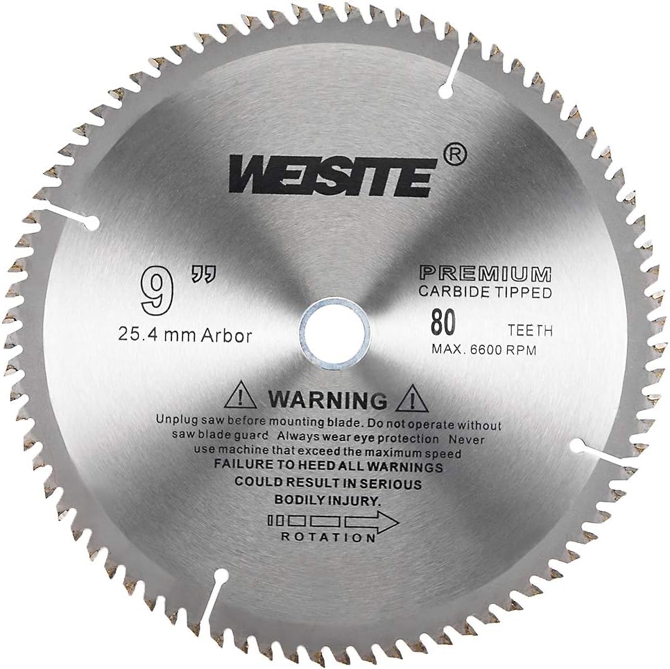 uxcell 9" Circular Saw Blade, 80T 3/4" Arbor, Wood Tungsten Carbide Tipped (TCT) Slitting Saw