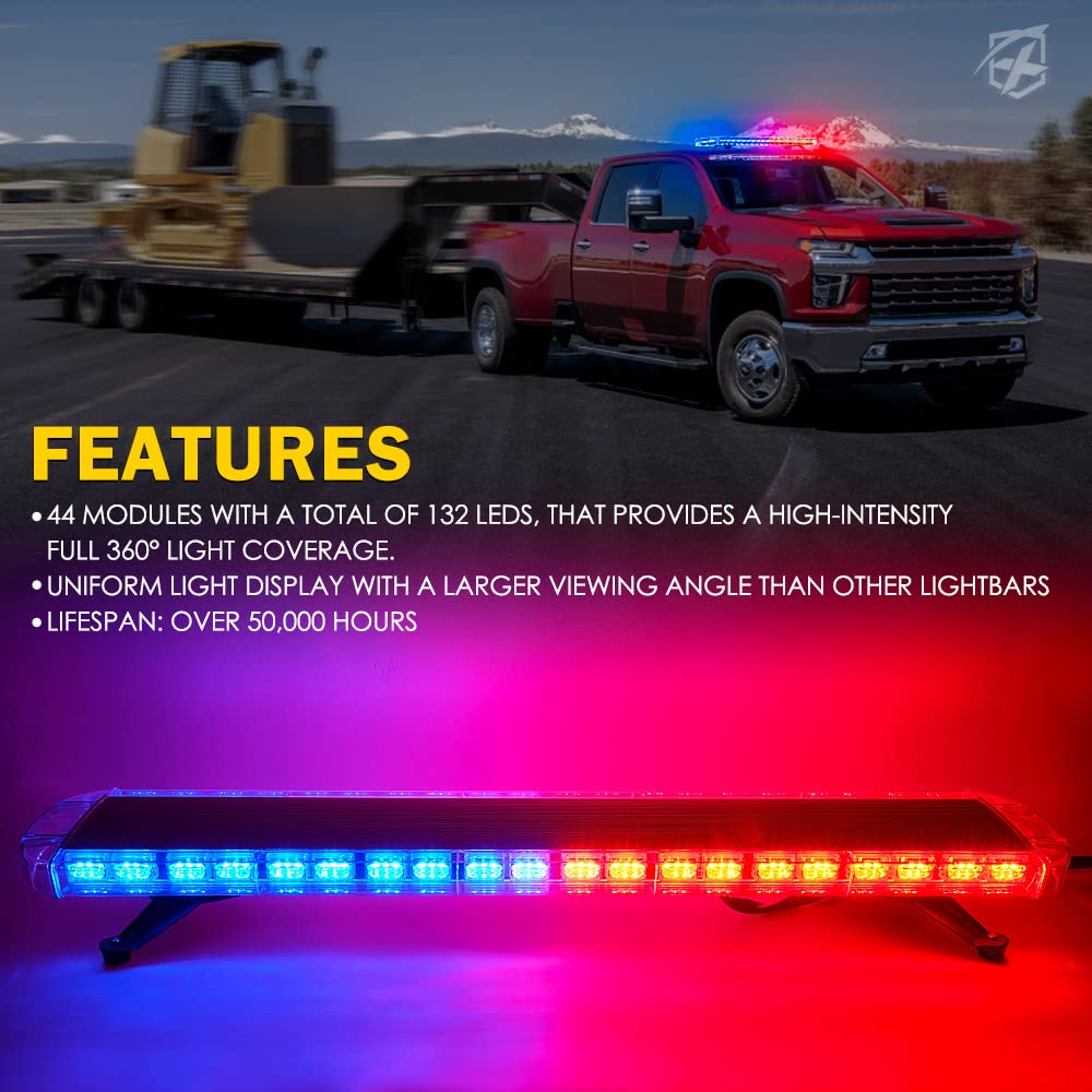 Snapklik.com : Xprite Rooftop Strobe Light Bar, 48 Inch LED