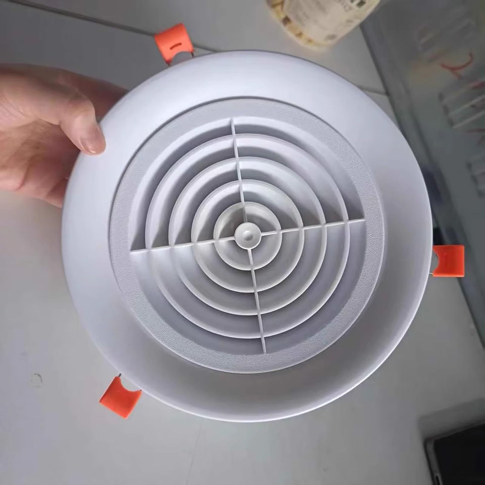 Modernas cubiertas de ventilación de techo de plástico, rejillas de ventilación redondas empotradas para oficinas, hoteles y restaurantes, rejillas de ventilación de escape con rejilla de 165 mm, tapa