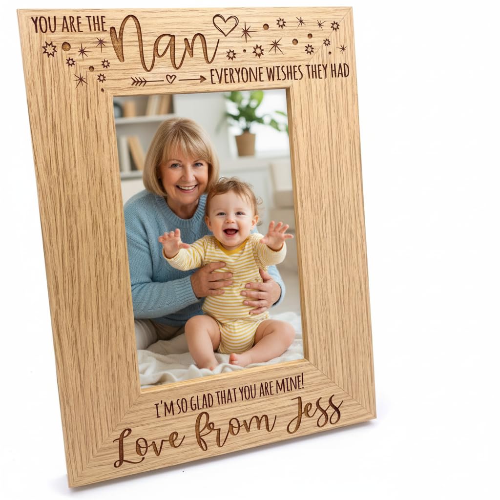 Ukgiftstoreonline Brown Personalised You Are The Nan Photo Frame Portrait Oak Wood Finish (4 X 6 Inch)