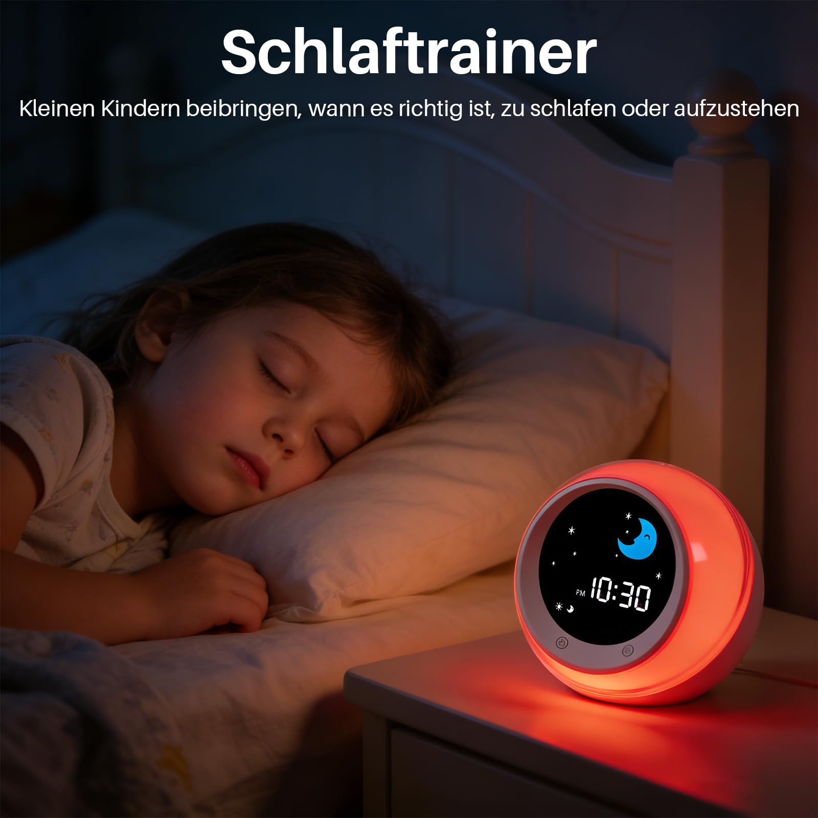 iHoo Schlaftrainer Kinder, Kinder Wecker mit Nachtlicht & Nickerchen Timer, Ok zum Aufwachen Wecker Geschenk für 2-9 Jahre Mädchen Jungen