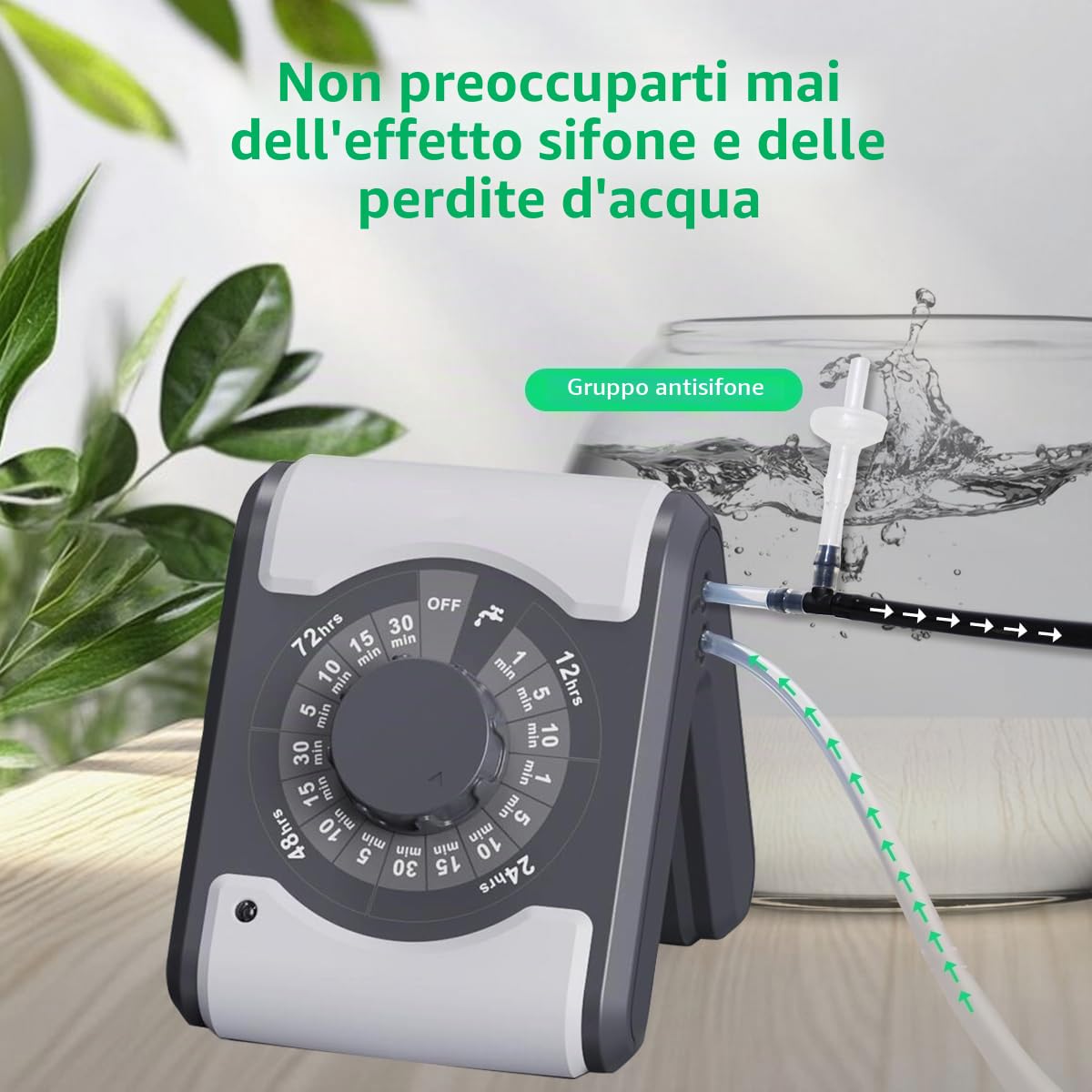 Sistema di irrigazione automatico per piante, kit per 10 piante in vaso, irrigatore a goccia per vacanze in giardino