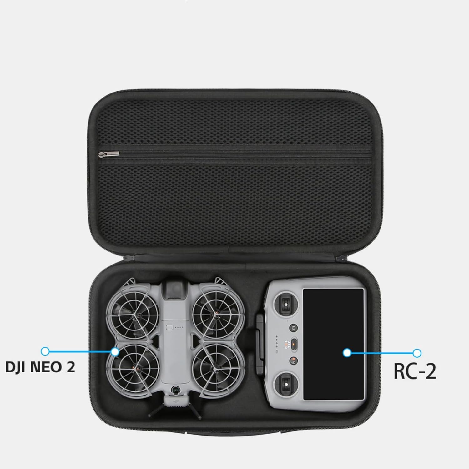 XBERSTAR Carrying Case Compatible with DJI Neo 2 Drone Storage Bag EVA Hard Case Portable Travel Bag for Neo 2 RC 2 Remote Control