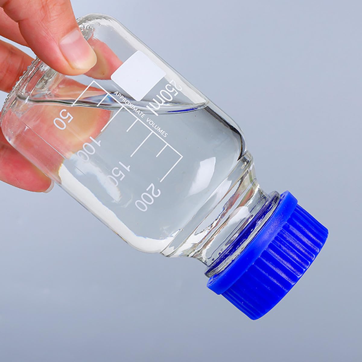 Bottiglie da 250 Ml per Reagenti in Vetro Trasparente Tappo a Vite, Flaconi Campione Graduati per Laboratorio, Contenitori per Stoccaggio Liquidi Bocca Larga, Set da 2 Pezzi