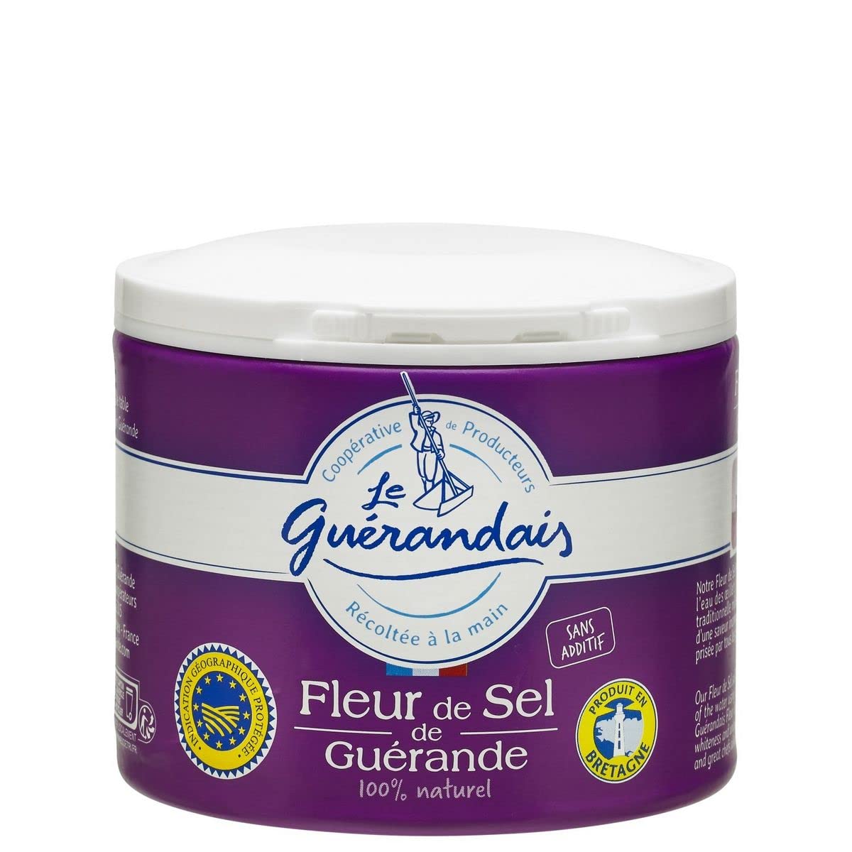 Lot de 3 unités *** LE GUERANDAIS Fleur de sel de Guérande 100% naturelle Bretagne IGP 125g
