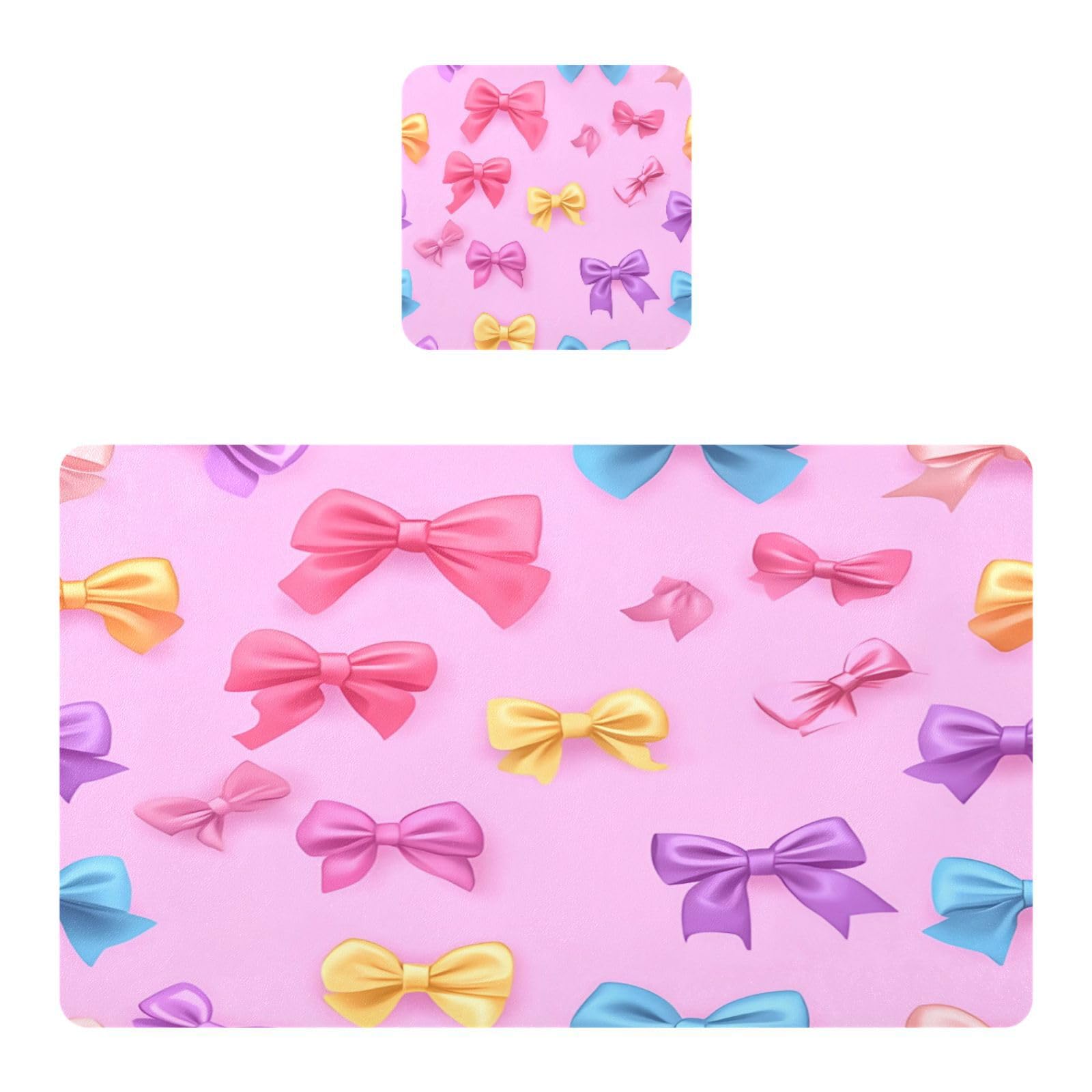 BURSTDDY Coloured Bow Placemat Waterproof Place Mat for Dining Table