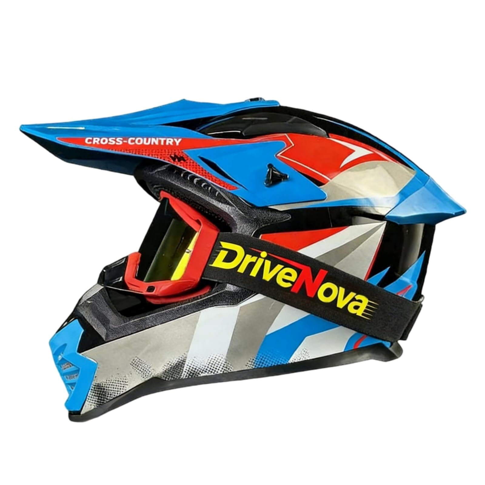 Casco Integrale Motocross, Casco da Cross Omologato con Occhiali per Adulti E Bambini, Casco da downhill integrale MTB Include 3 Misure