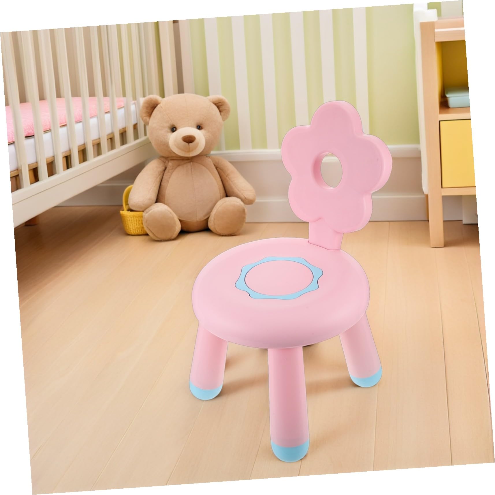 Zerodeko Sgabello per Plastica Rinforzata Piccolo e Portatile Antiscivolo e Multifunzionale per Bagno Cucina e Cameretta Rosa