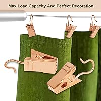 Vista 6 de 50 clips de cortina con ganchos, abrazadera de alambre de metal de acero inoxidable, resistente para colgar cortinas, cortinas de ducha, fotos