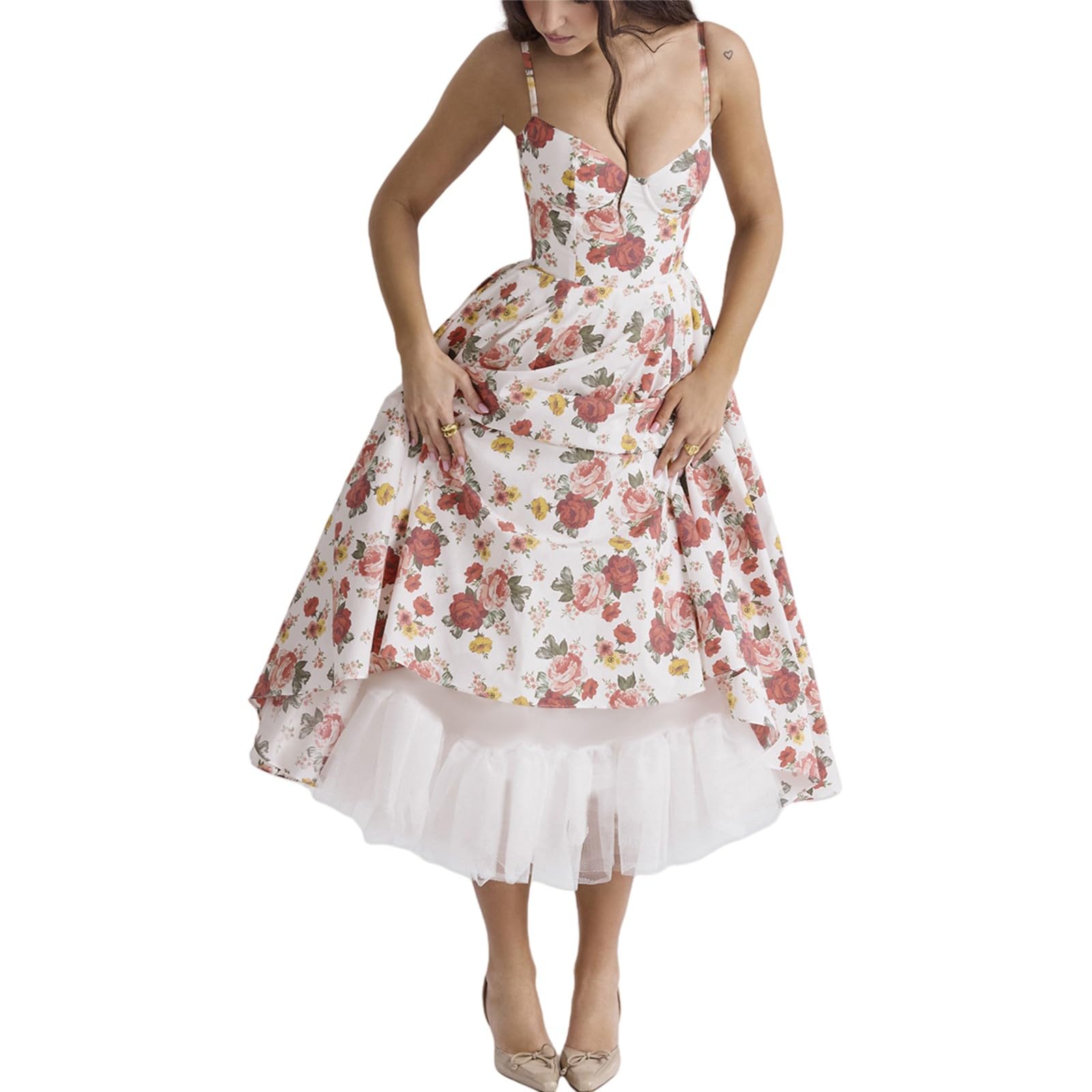 CFHFKPWMQ Red,S, Women's Prom Dresses A-Line Evening Party Gowns for Women Backless Dress Wedding Party Long Dresses