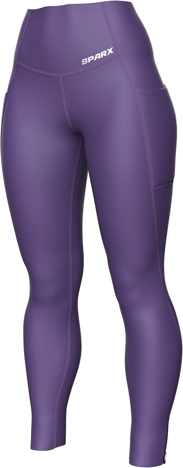 Sparx Fleece Lined Leggings for Women Warm Winter Thermal Tights High Waisted Yoga Pants Cold Weather with Pockets