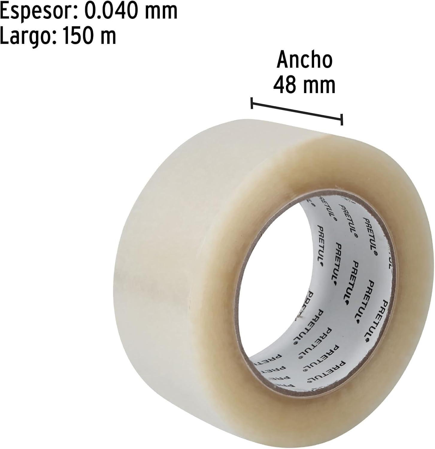 Transparent packaging tape, 150 m, Pretul
