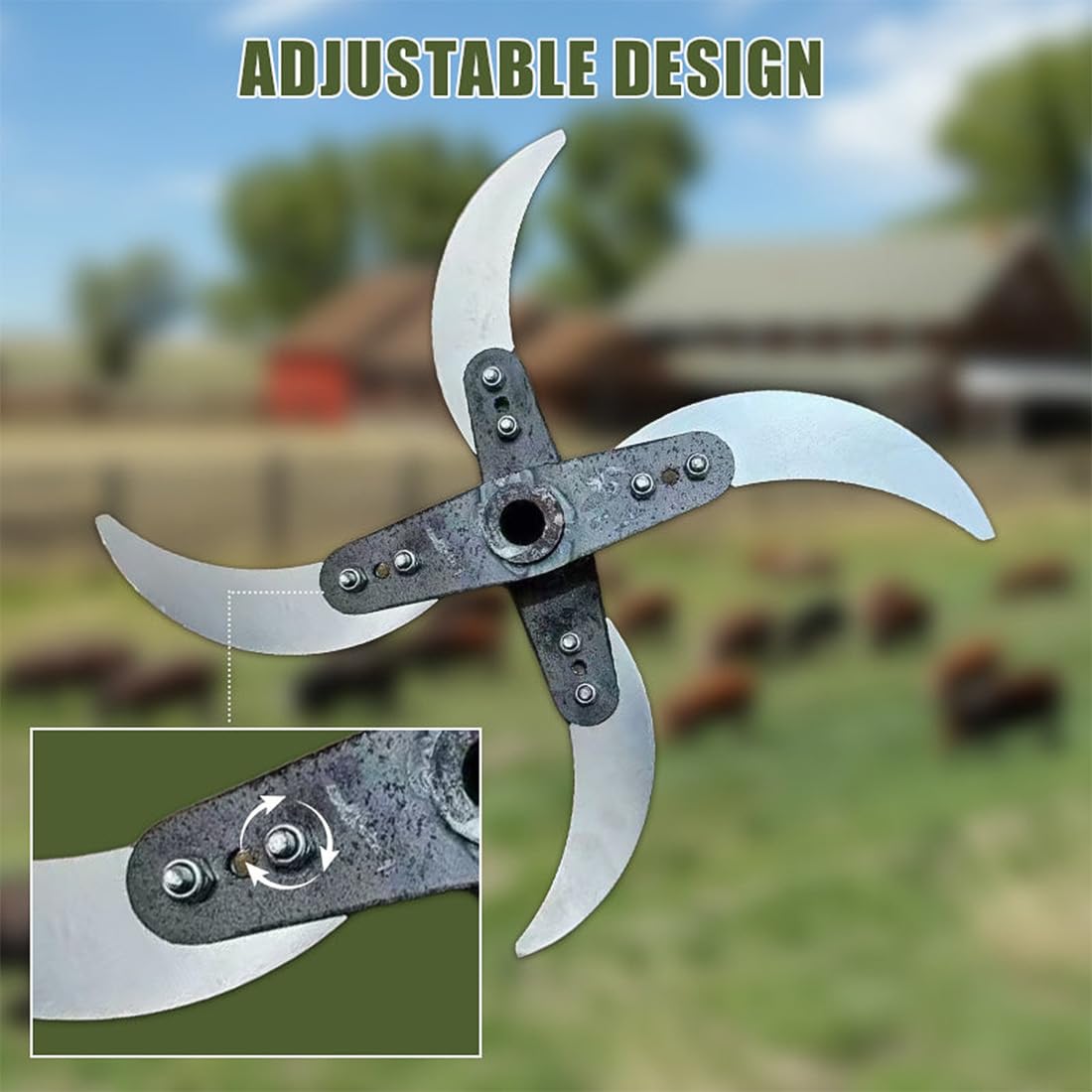 Household Farming Grass Shredder Knife Blades, 12mm Hole Diameter Livestock Feed Crushing Blades, Equipped with 12 Mounting Holes, for Improved Chopping Efficiency for Grass and Vegetables (2PCS)
