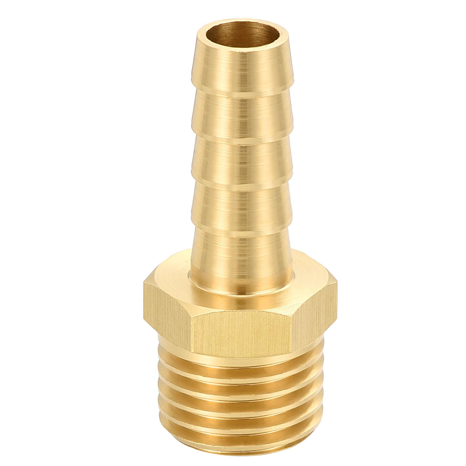 1 Pack Brass Hose Barb to Male Adapter, 8mm Barb x M14x1.5mm Male for Industrial, Automotive, Fluid Transfer, Home Gardening, and Water Treatment