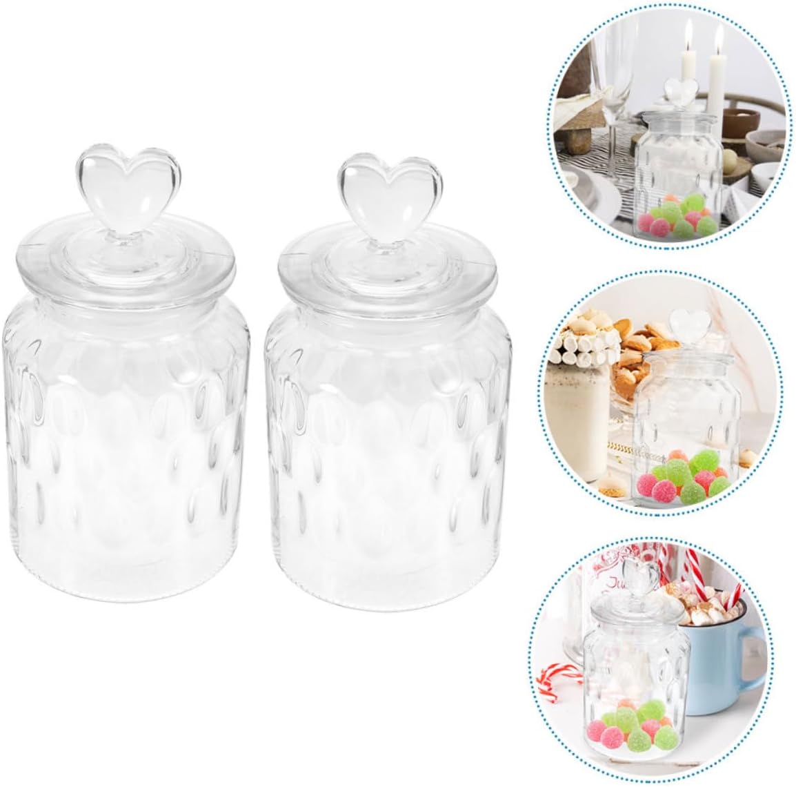 2pcs Medium Glass Canisters with Airtight Lids for Sugar and Coffee Storage, Food Jars Suitable for Pantry and Kitchen Organization