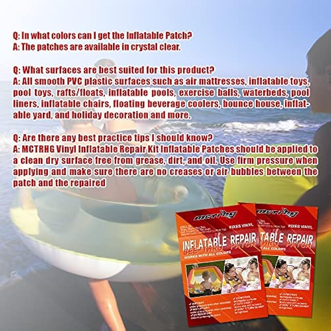 MCTRHG Vinyl Inflatable Repair Kit, Vinyl Repair kit, Pool Patch Repair