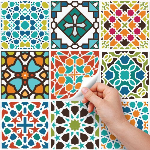 RE-COVERTILES Fliesen-Aufkleber – 72 Stück, 10x10 Cm, Selbstklebend, Für Bad & Küche, PVC, Made In Italy