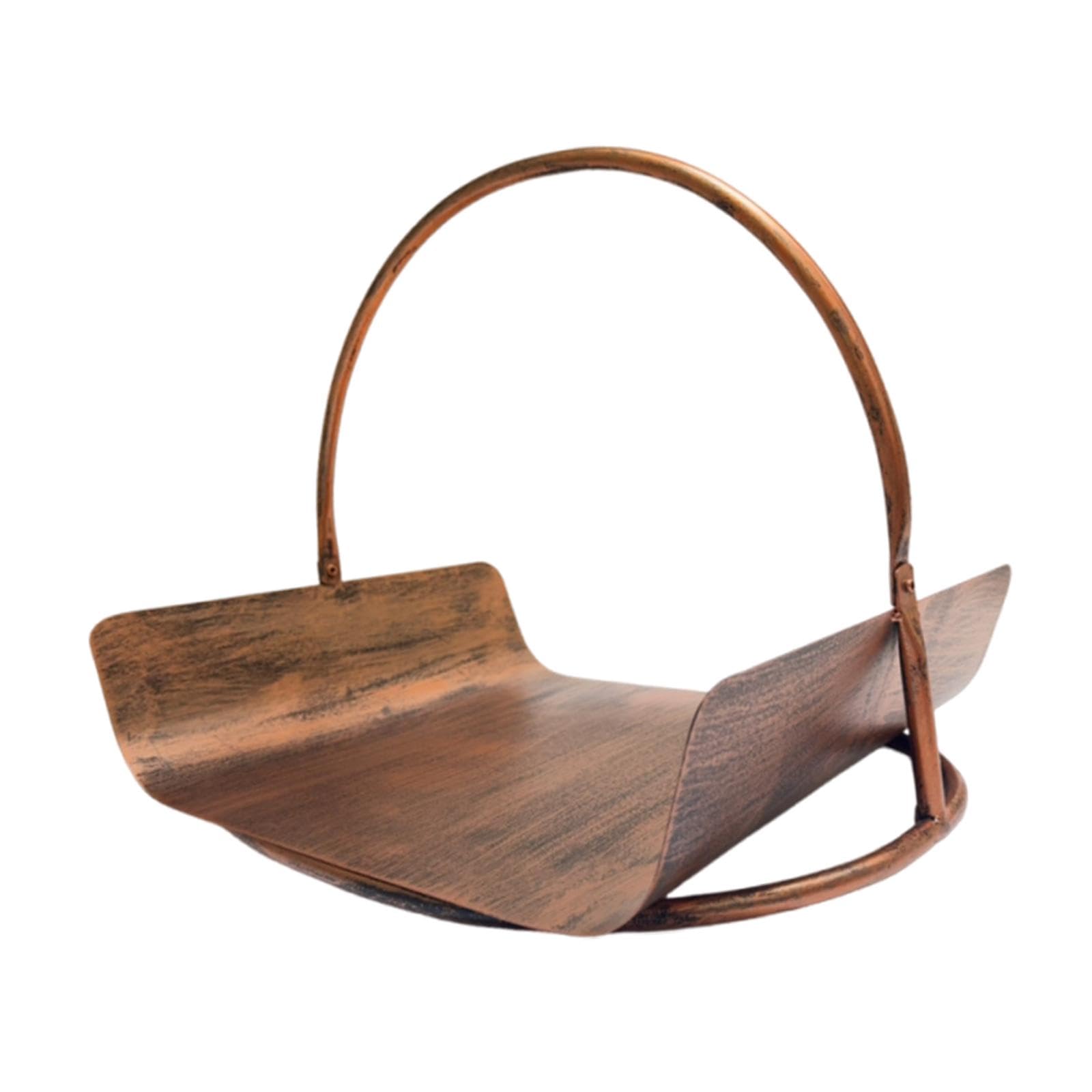 Fireplace Log Holder Sturdy Storage Organizer for Fire Pit Patio Fireplace Copper Color-picture-27