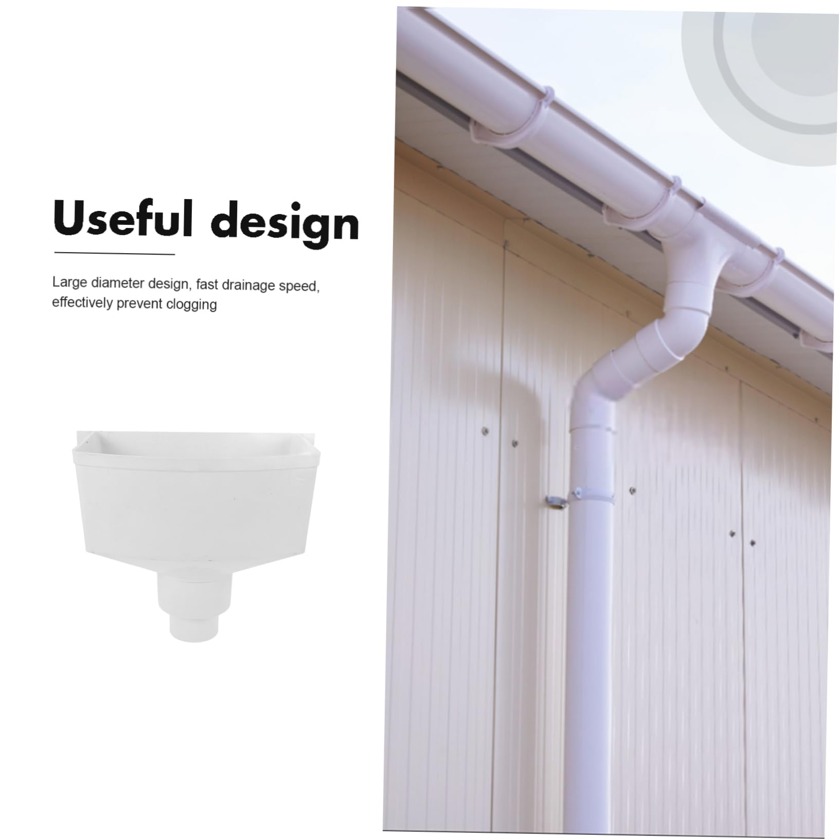 Adaptador de Canalón para Lluvia Pvc Blanco, Conector de Bajante 75/110