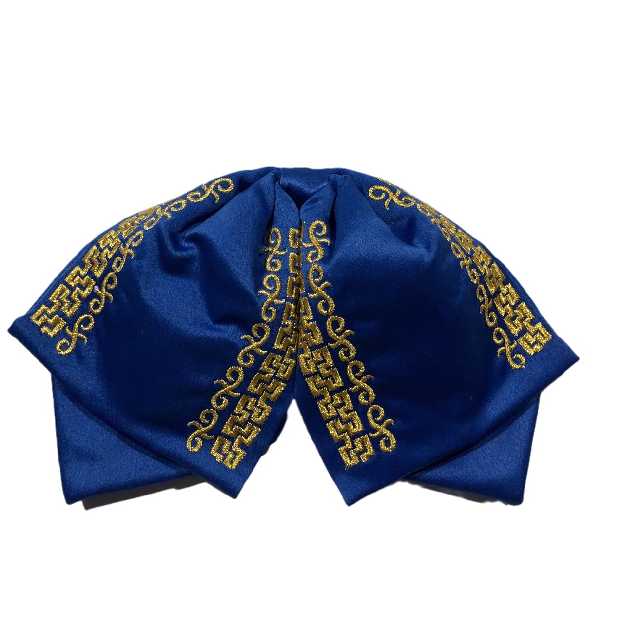 Mexican Charro Bow tie elastic band color Gold moño de gala 5 de Mayo Day of the Dead (Blue)