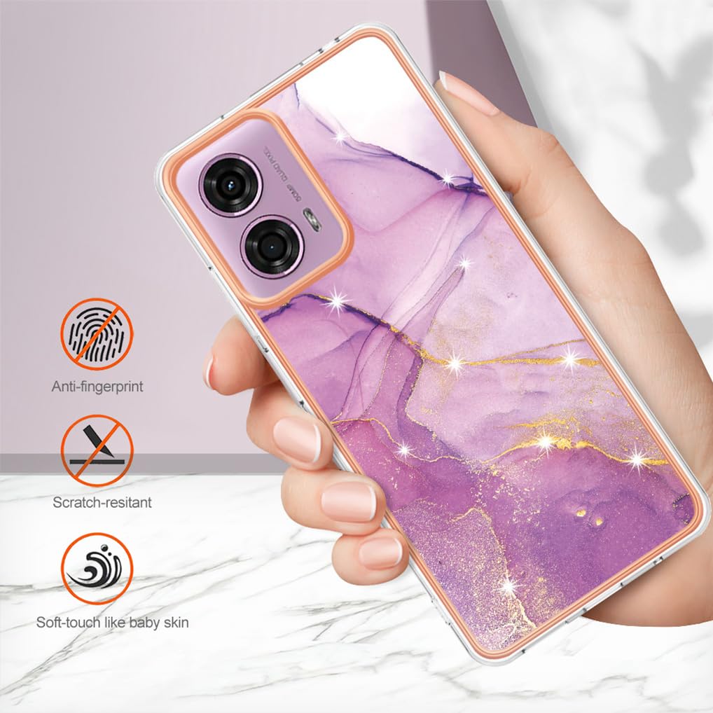 SEAHAI Cover Trasparente Per Motorola Moto E14/G24/G24 Power/G04/G04S - Custodia Rigida Antiurto Con Paraurti TPU, Colore Azzurro