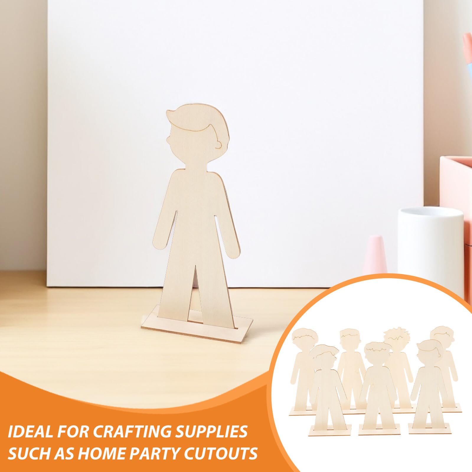 Hohopeti 40 Unidades Decoración de Madera para Recortes sin Pintar Forma Madera sin Acabado para Manualidades DIY Adornos para Proyectos Escolares y Decoración Infantil