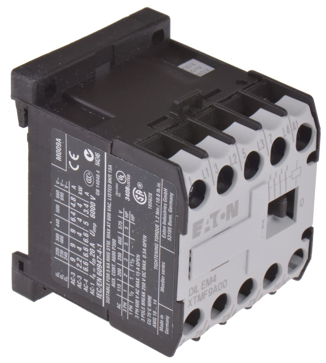Eaton DILEM Schütz 230V ac-Spule, 4-polig, 400V ac / 9 A 230V ac 4 kW 4 Schließer Motorsteuerung, Widerstandsbelastung