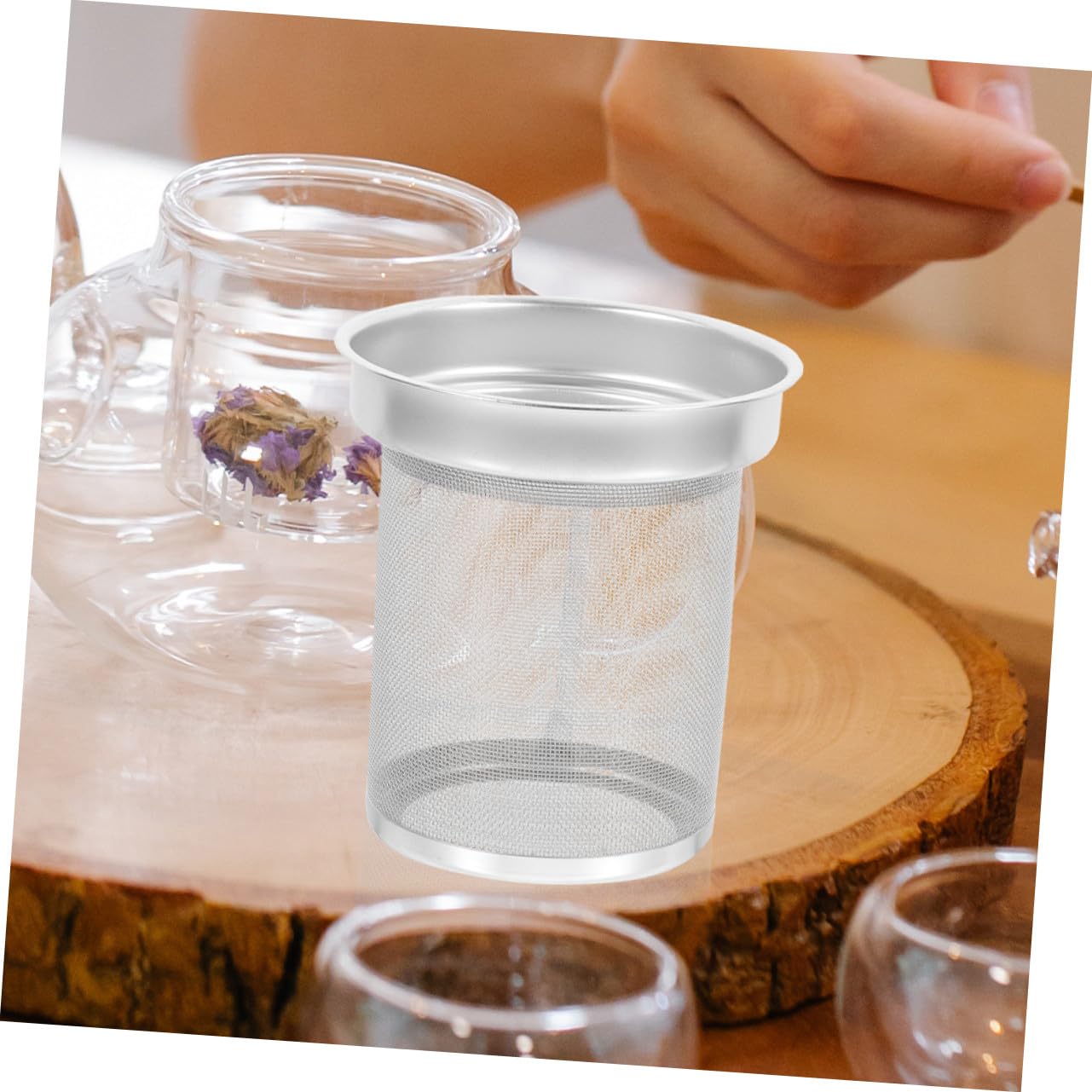 INOOMP Filtre à Thé Inox avec Maille Fine pour Théière Passoire Pratique pour Lâches et Infusions Accessoire Thé Maison et Bureau