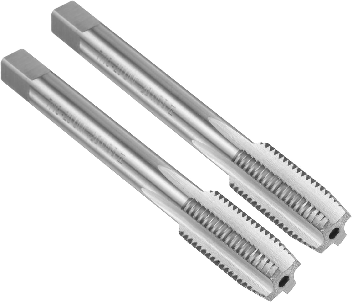 uxcell 2pcs Hand Plug Tap 1/2"-13 UNC 2B Left Hand Thread Plug Style Taps Straight Flute Screw Tapping Threading Tool High Speed Steel HSS6542