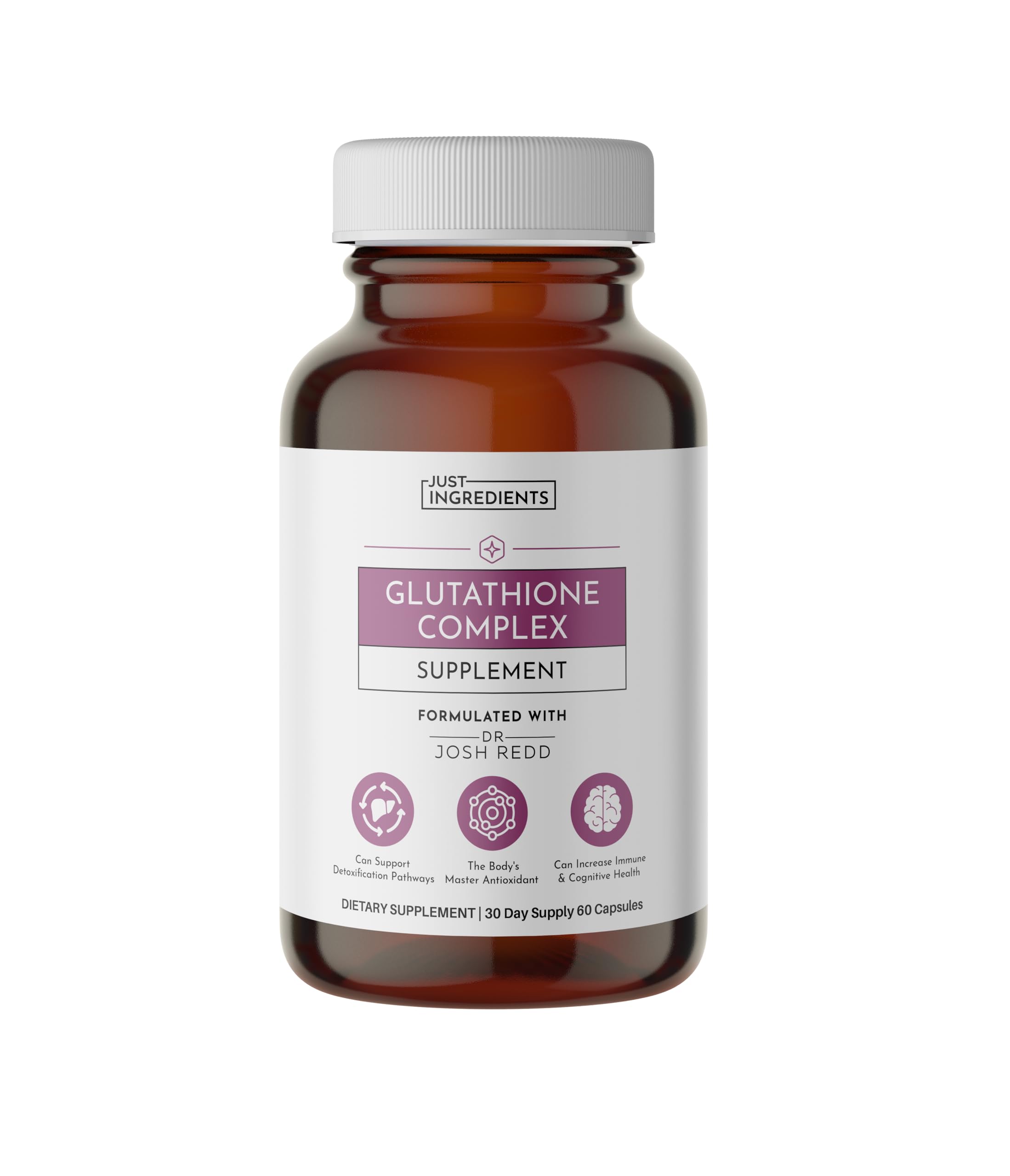 Amazon.com: JUST INGREDIENTS Glutathione Complex – 60-Capsule Supplement  with Liposomal, S-Acetyl-L-Glutathione & CoreBiome® Tributyrin – Supports  Antioxidant Defense, Detoxification & Cellular Health* : Health & Household