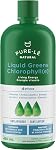 Pure-lē Natural Chlorophyll Liquid Greens | Organic (COR Certified), Gluten-Free, Vegan | Activated Charcoal Mint Flavor (450 mL) – Natural Body Deodorant, Alkalizing & Antioxidant Support