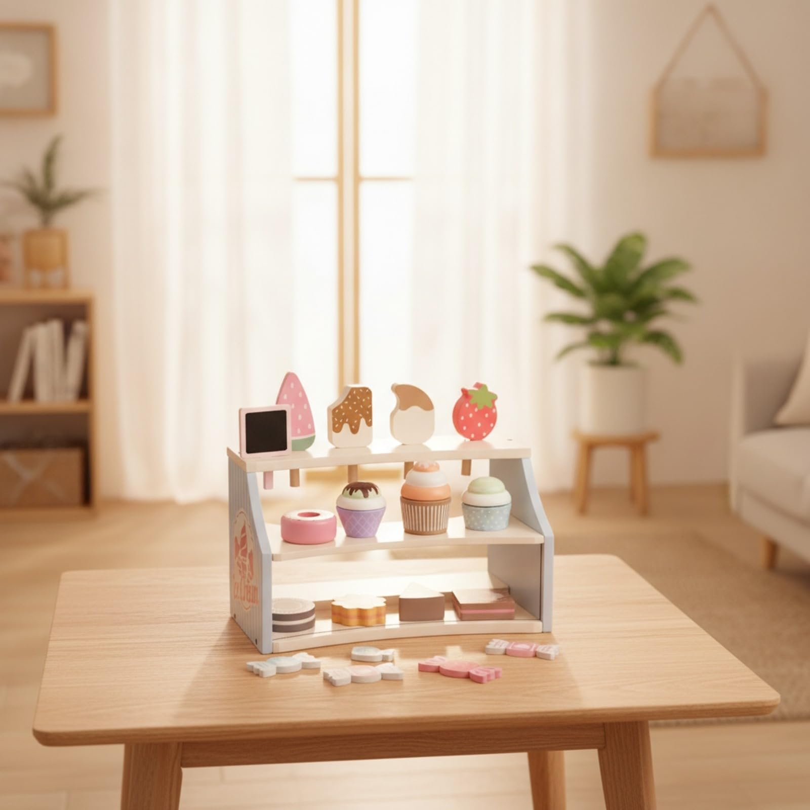 Espositore per Dolci Realistico Con Dolcetti Inclusi, Creativo, Alzatina per Dolci, Cameretta, Asilo , Bambini