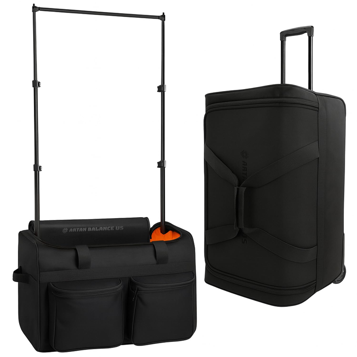 28 Rolling Dance Trolley Bag With Garment Rack Multiple Storage Pockets Wheeled Upright Duffel Travel Suitcase for Shows