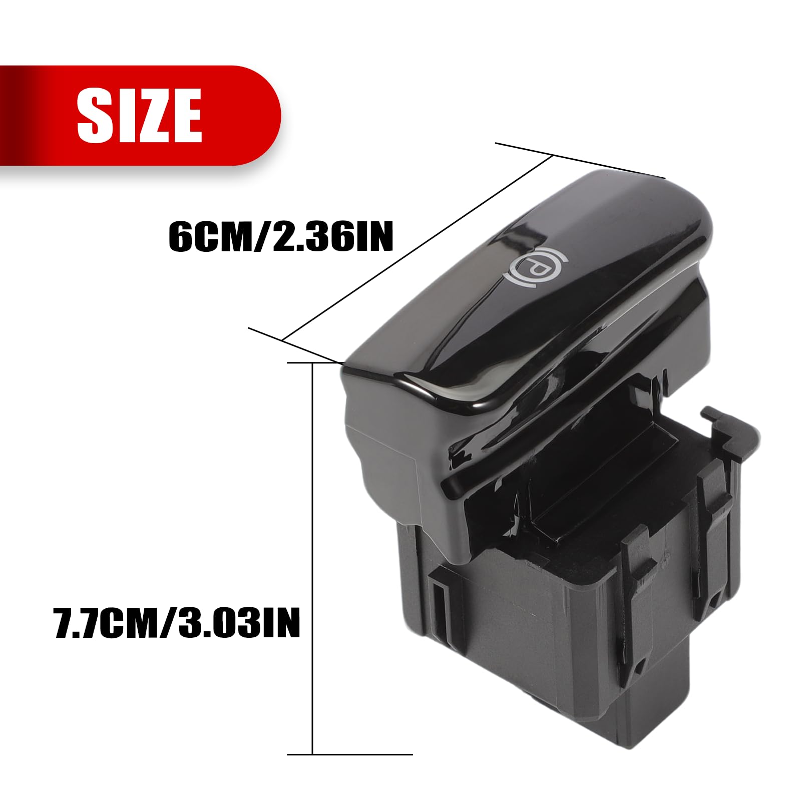 FineBoing Interruttore Freno A Mano Interruttore di Parcheggio Elettronico Pulsante Luminoso nero 470703 Per P-eugeot 3008 5008 Citr0en C4 (Nero Brillante)
