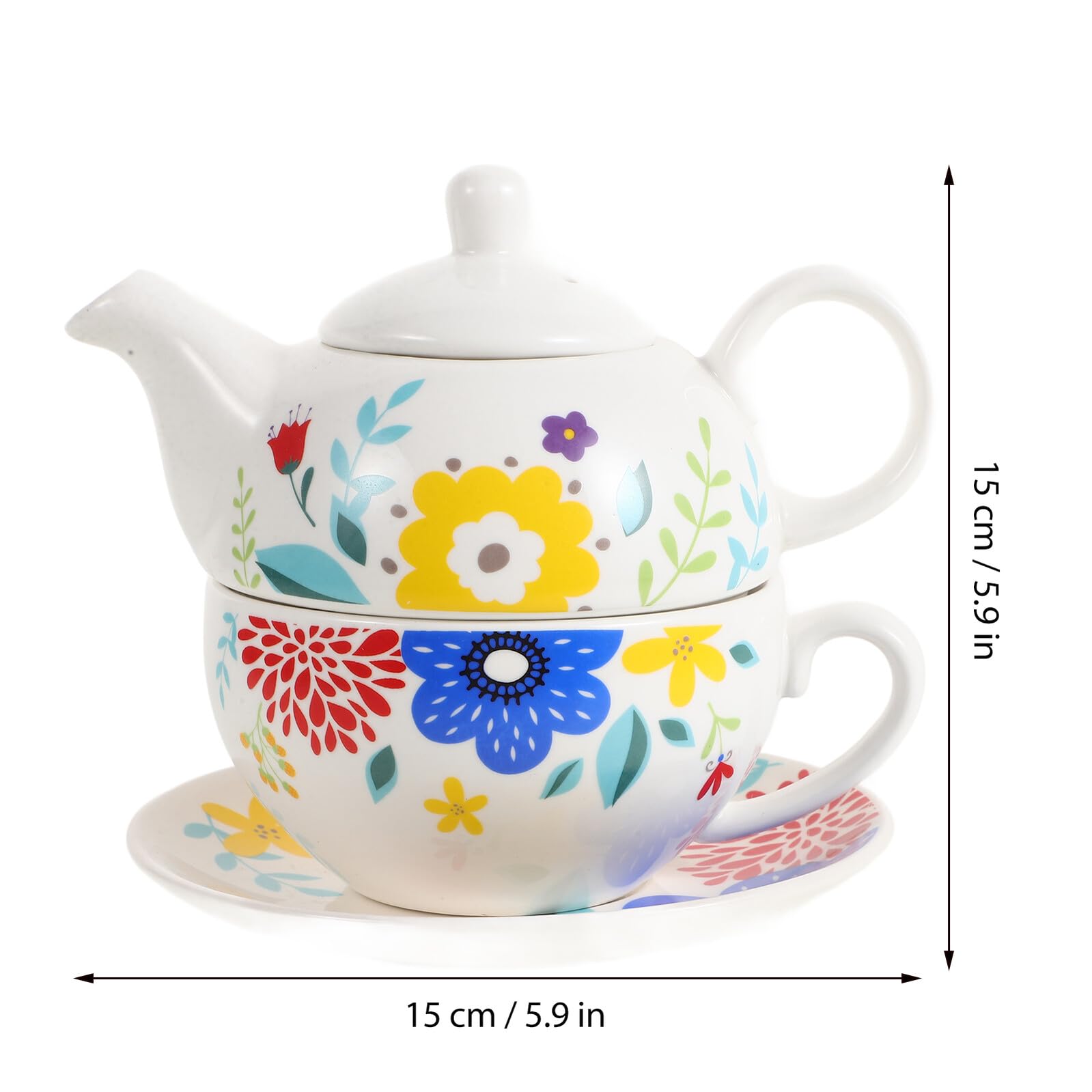 Keramik Teekanne Satz mit Untertasse und Bedruckter Teetasse Tragbares Chinesisches Teeservice für Zuhause und Reise