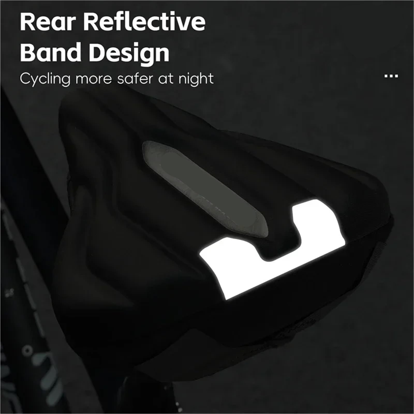 Coprisella Per Bicicletta Coprisedile for bicicletta allargato Coprisedile for bicicletta traspirante antiscivolo in silicone addensato for accessori for cuscino bici Per Bicicletta(Reflective Black)