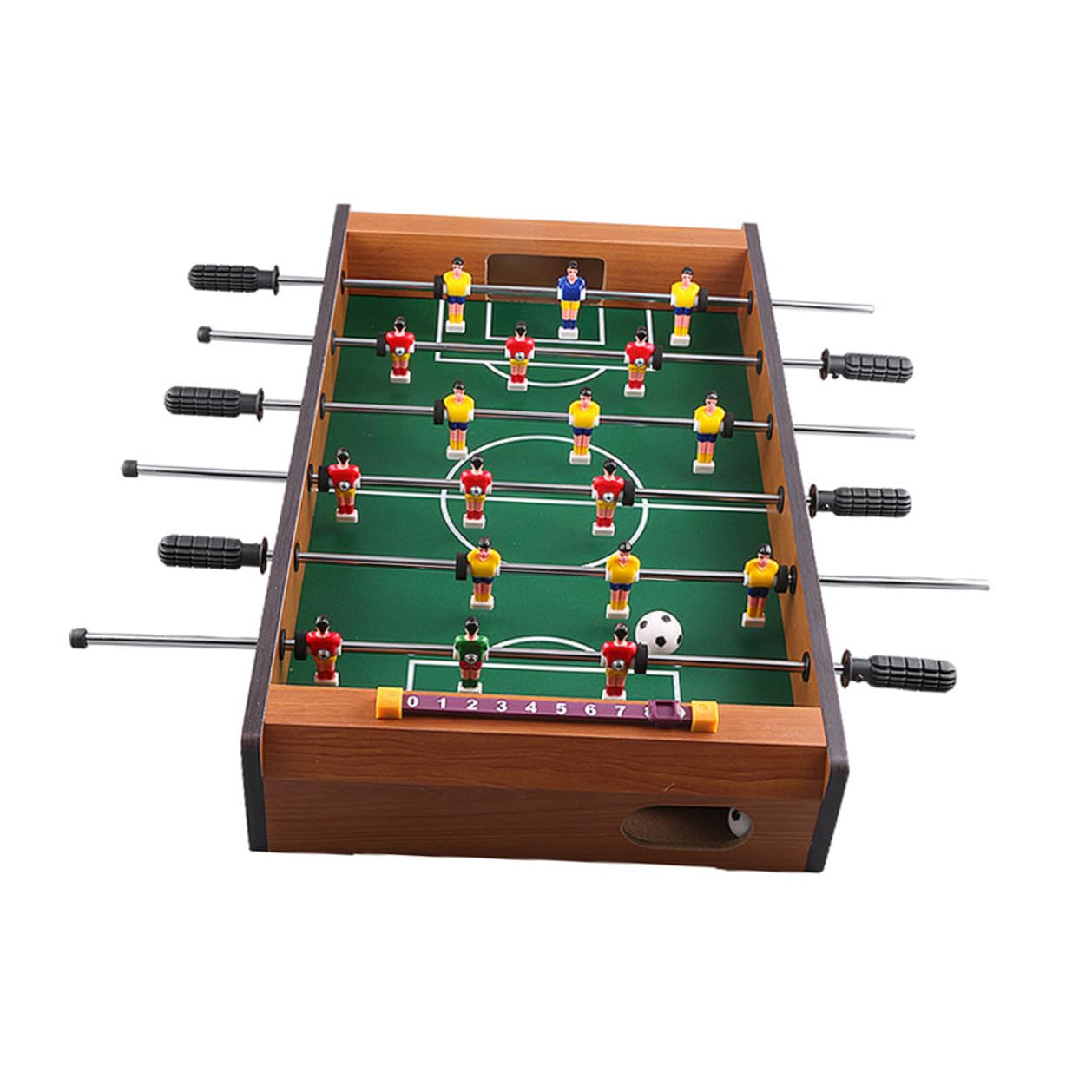 Calcio Balilla da Tavolo e Adulti Sei Aste in Mdf, Set Gioco Calcio a Sei Tiri per Serate in Famiglia e Spazi Ridotti