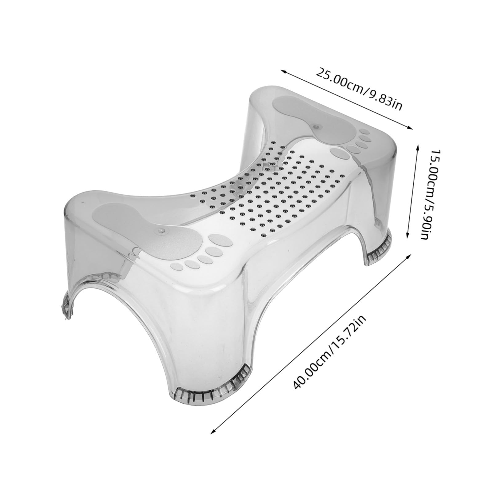 Hemobllo Taburete de Baño para Niños Pequeños y Reposapiés Antideslizante, Altura Ajustable, Plástico Duradero, Diseño Elevado para Entrenamiento en Baño, Color Gris Translúcido, Uso