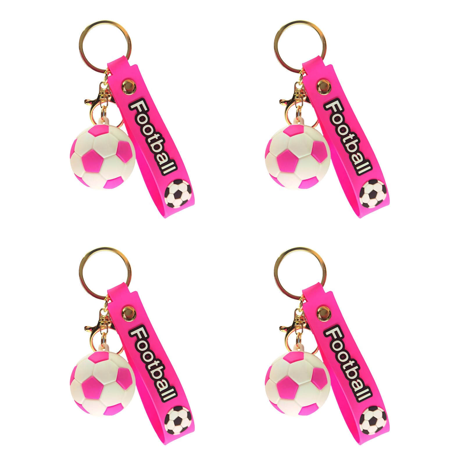 Jazuaiao Shape Keychain Set of 4 Ideal for Party Decor Sports Enthusiasts Soccer Event Keychain